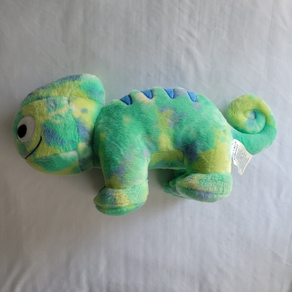 Plush Chameleon Toy - Green and Blue